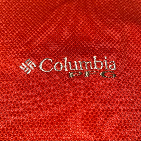 Columbia PFG Short Sleeve Shirt Men's L Vented Back Omni Shade Orange Solid - Picture 5 of 12